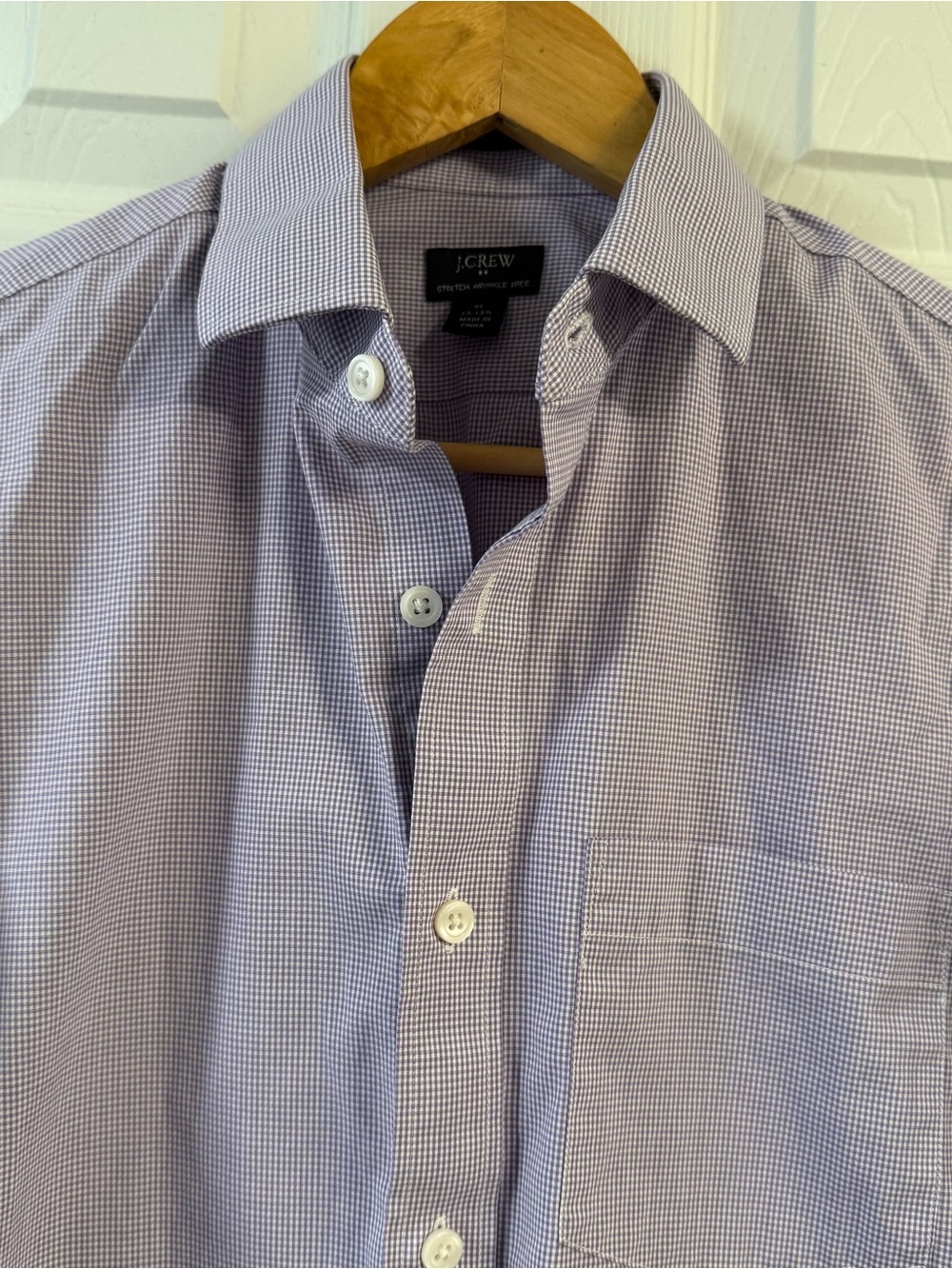 J. Crew Men's Light Purple Micro-Check Dress Shirt